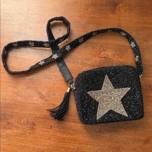 Black and Gold Star Crossbody Bag